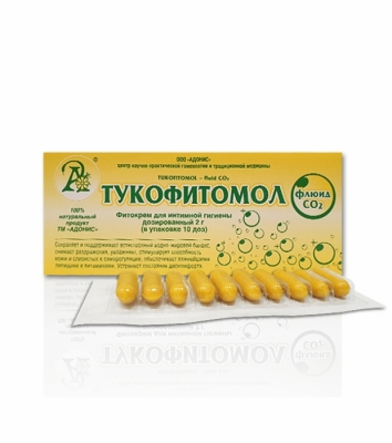 Фитокрем-свечи «Тукофитомол Флюид СО 2 (Tukofitomol)» 10 шт. по 2 г. (т.м Адонис)